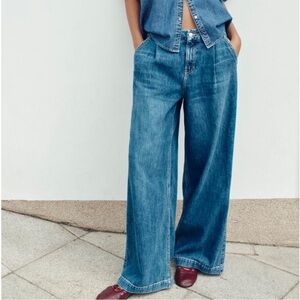 Zara Denim Flare Jeans in Classic Blue